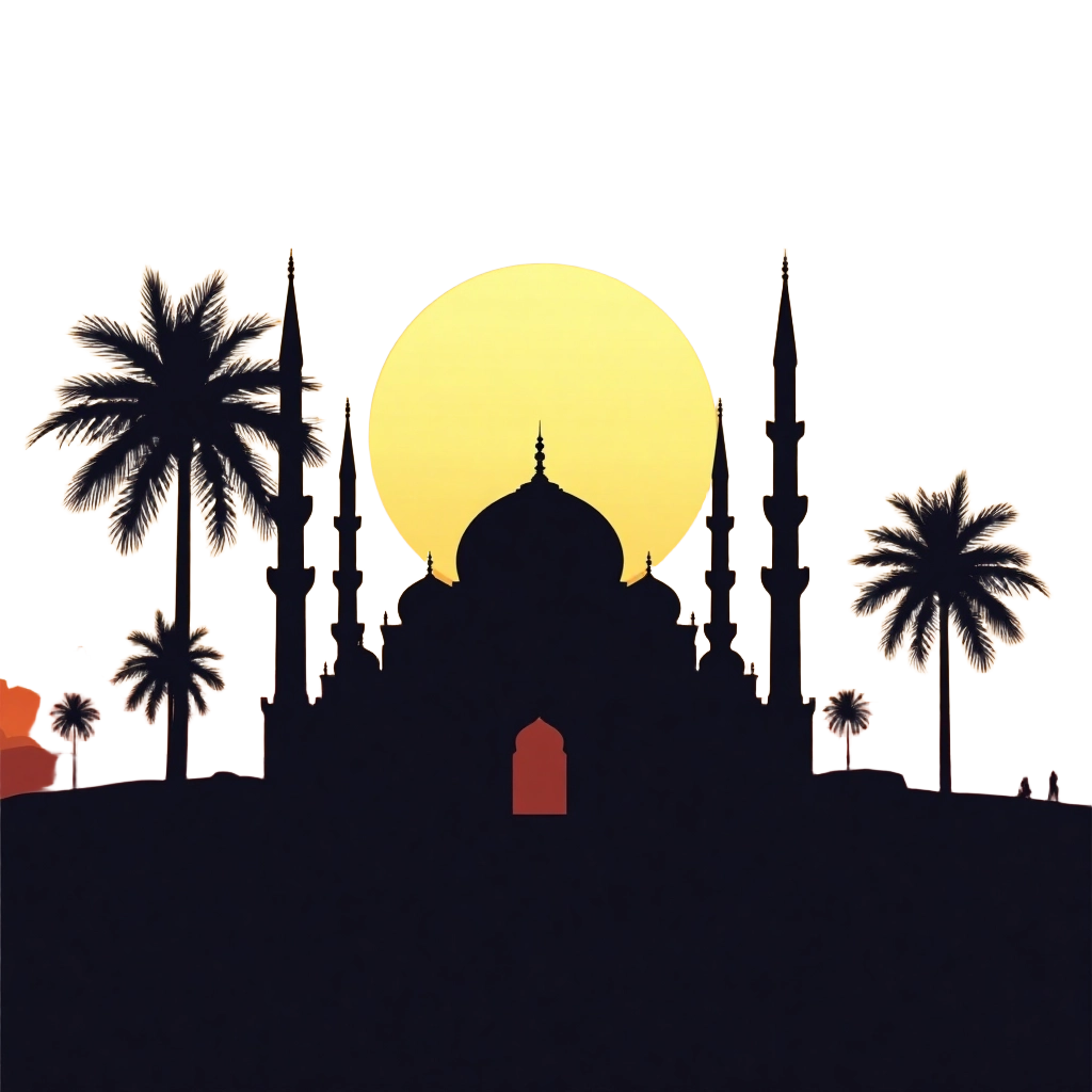 Desert Mosque Silhouette